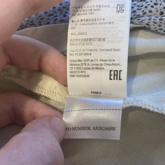 All Saints Women Size 4 Dayla Speckled Black White True Wrap Midi Dress Ruffles - Picture 13 of 16